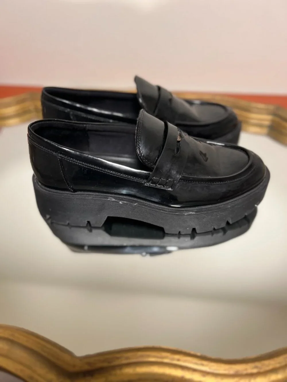 ZARA Black Chunky Loafers – Size 40 (US 9.5) – Platform Lug Sole - Picture 6 of 8